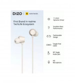 DIZO Earphones Wired Headphone  (Creme White)