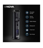 NOVA NHT 1057 Digital Waterproof Trimmer 90 min Runtime (Black)