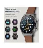 Pebble Revo Bluetooth Calling Smartwatch (Brown Strap)